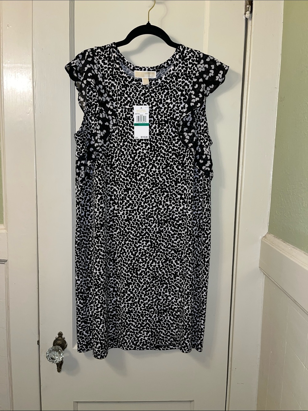 NWT Michael Kors Black and White Print Mini Dress